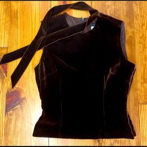 JCrew Chocolate Brown Velvet Top